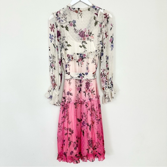 Anthropologie Dip-Dyed Floral Dress - Picture 13 of 16